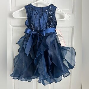Rare Editions Navy Sequin Dress